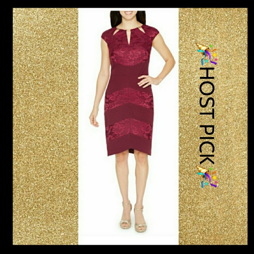 Cap Sleeves Sheath Dress